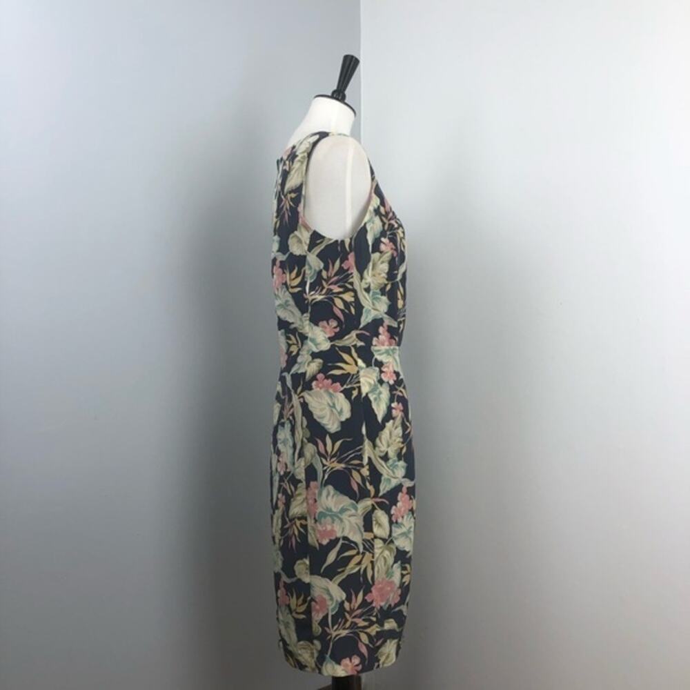 Chaus Floral Silk Scoop Neck Sleeveless Sarong Sheath Dress Sz 12 - Picture 5 of 9